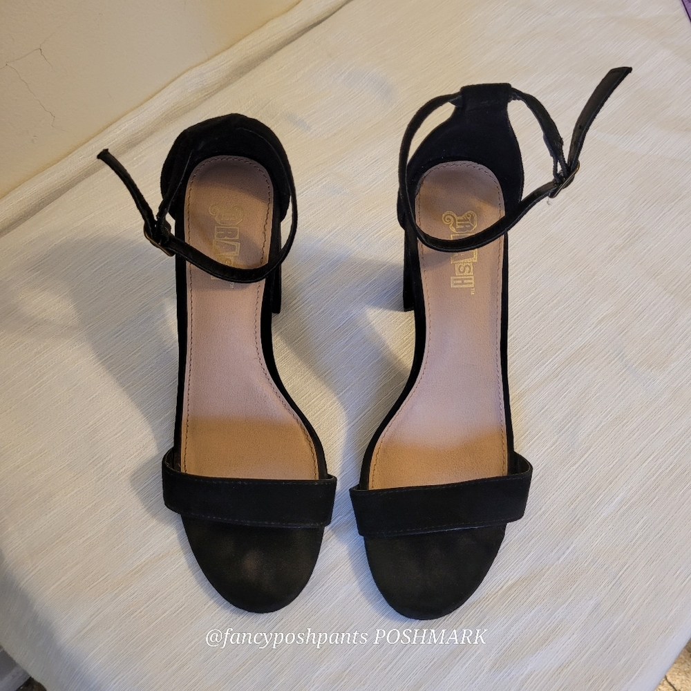 Chunky heel adjustable strap dressy sandal party prom dance shoe - Picture 9 of 17